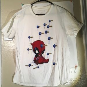 Deadpool Cartoon White T-shirt Marvel